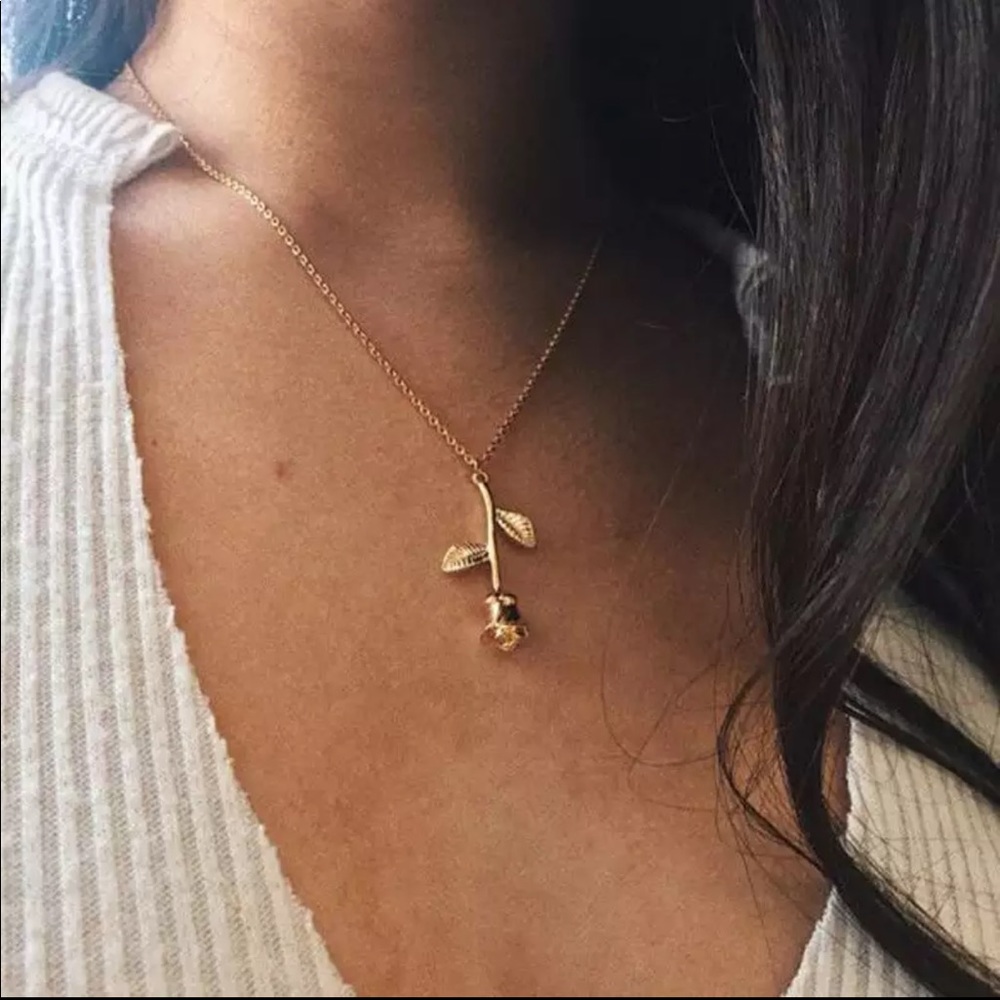 2/$10 RESTOCKED Love Rose Statement Pendant Necklace Cute Dainty Boho Beautiful